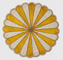 Load image into Gallery viewer, Yellow Floral Beaded Placemat
