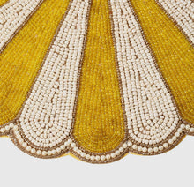 Load image into Gallery viewer, Yellow Floral Beaded Placemat
