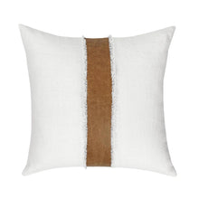 Load image into Gallery viewer, Bold Stripe Leather Linen &amp; Cotton Pillow 26"
