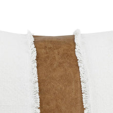 Load image into Gallery viewer, Bold Stripe Leather Linen &amp; Cotton Pillow 26"
