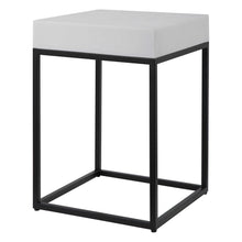 Load image into Gallery viewer, White Faux Marble Accent Table
