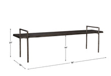 Load image into Gallery viewer, Acacia Wood Bench &amp; Textured Iron Legs 76" L x 23" W
