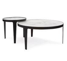 Load image into Gallery viewer, Hand Painted Glass &amp; Metal Coffee/End Table

