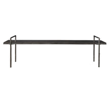 Load image into Gallery viewer, Acacia Wood Bench &amp; Textured Iron Legs 76" L x 23" W
