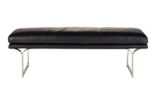 Load image into Gallery viewer, Arched Black Leather Bench 56"
